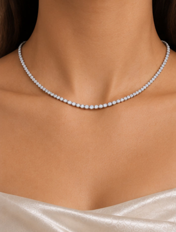 Classic Tennis Necklace (6.7 carats) - 2.25mm Round Diamonds