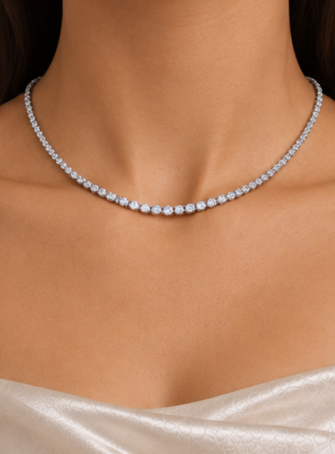 Classic Tennis Necklace (7.3 carats) - 2.25mm Round Diamonds