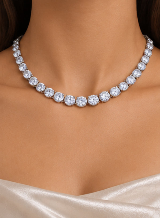 Classic Tennis Necklace (7.7 carats) - 2.25mm Round Diamonds