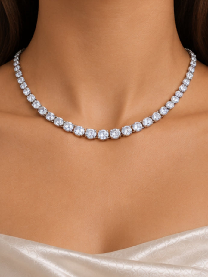 Classic Tennis Necklace (6.85 carats) - 2.25mm Round Diamonds