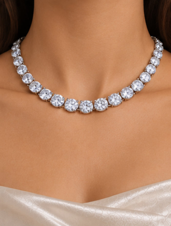 Classic Tennis Necklace (6.7 carats) - 2.25mm Round Diamonds