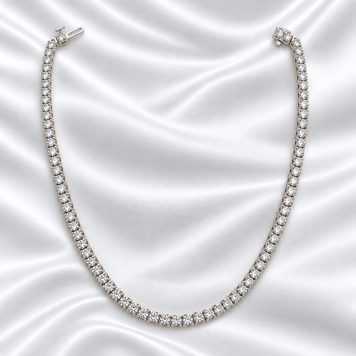 Classic Tennis Necklace (7.7 carats) - 2.25mm Round Diamonds