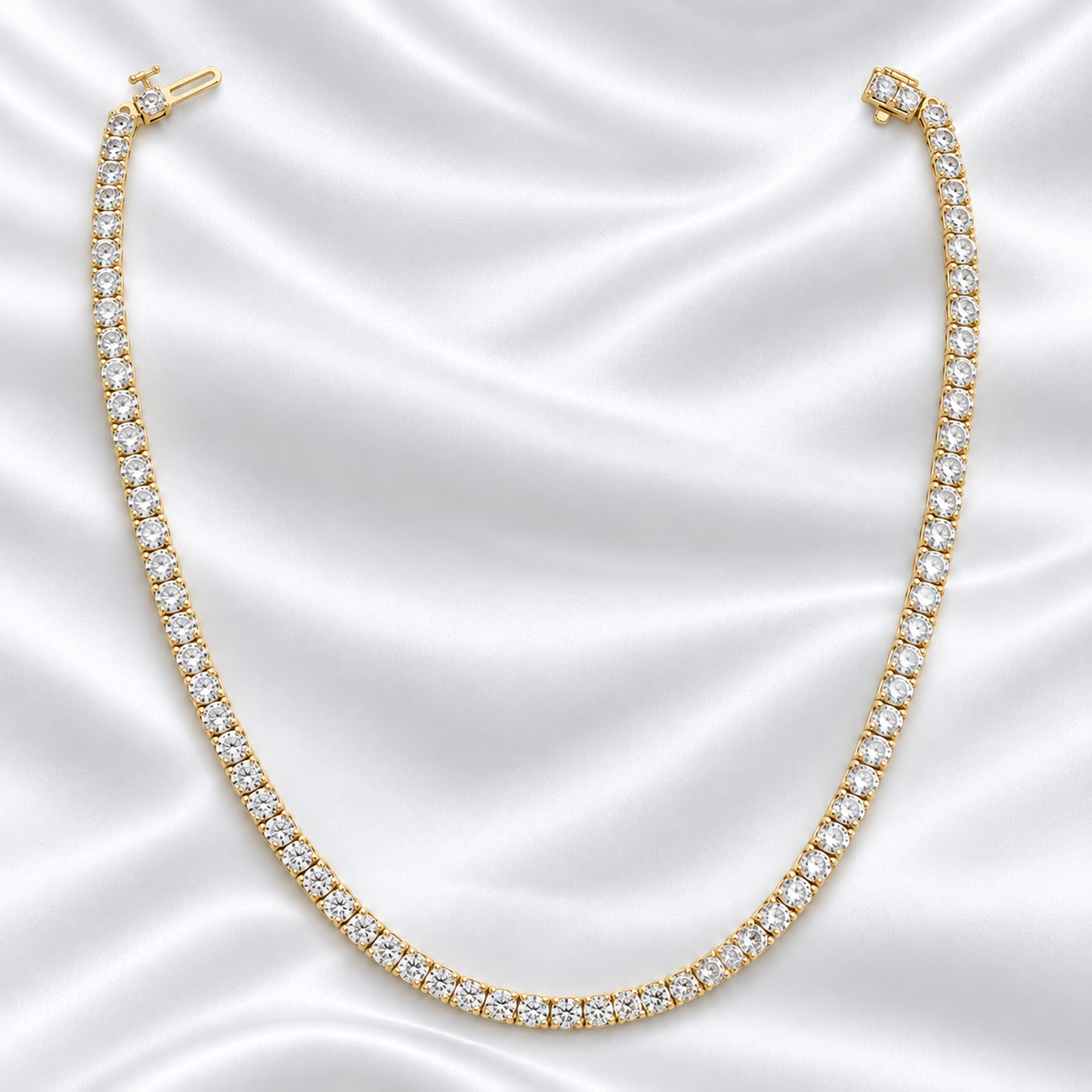 Classic Tennis Necklace (6.7 carats) - 2.25mm Round Diamonds