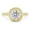 Milgrain Halo Engagement Ring (14kt Yellow)