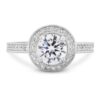 Milgrain Halo Engagement Ring (Platinum)