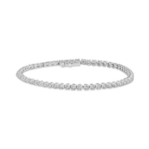 Round-Link Diamond Tennis Bracelet (2.00 carats) 14kt White Gold