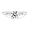 Classic Baguette Engagement Ring Setting (0.30 carats) White Gold