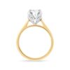 Cathedral-shank Solitaire with Oval-shape Center Diamond in 14kt White & Yellow Gold (side view)