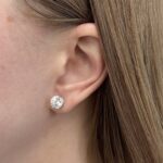 1.50 carat Diamond Stud on young woman's ear