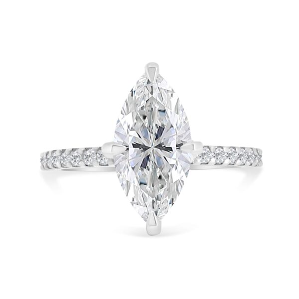 Classic Accented Engagement Ring in 14kt White Gold (shown with 3 carat Diamond in the center)