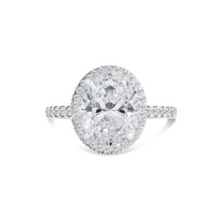 Top Halo Accented Engagement Ring in 14kt White Gold (shown with 3 carat Diamond in the center)