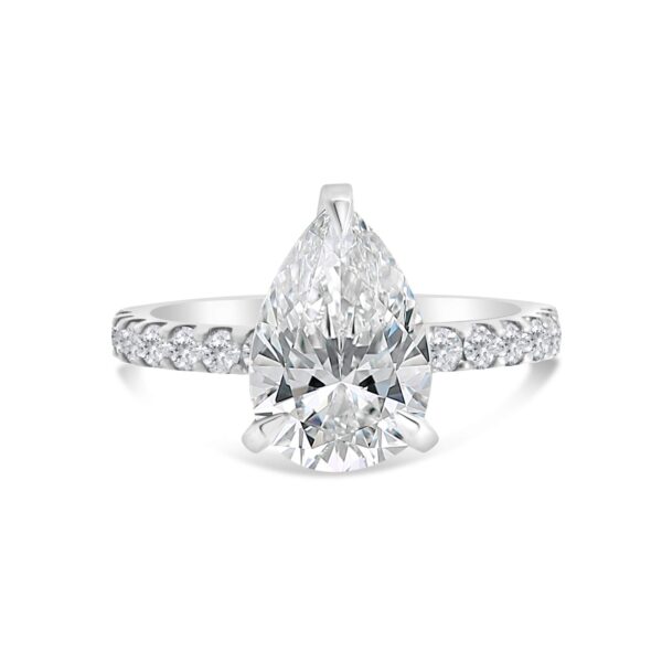 Classic Accented Engagement Ring in 14kt White Gold (shown with 3 carat Diamond in the center)