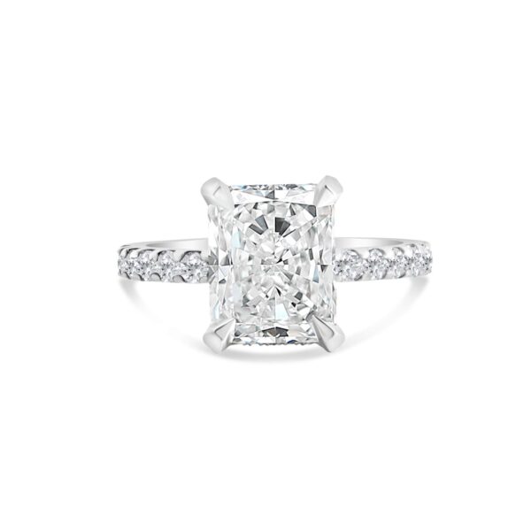 Classic Accented Engagement Ring in 14kt White Gold (shown with 3 carat Diamond in the center)