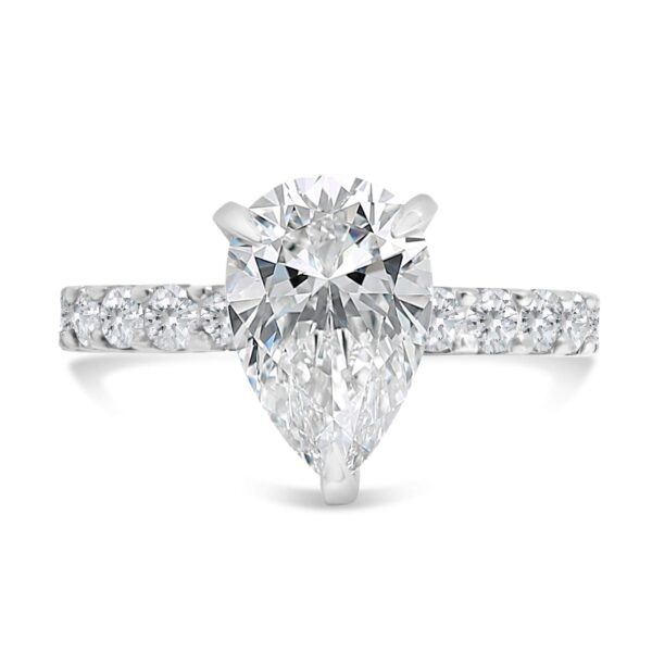 Classic Accented Engagement Ring in 14kt White Gold (shown with 3 carat Diamond in the center)