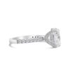Hidden halo Classic Accented Engagement Ring in 14kt White Gold (shown with 3 carat Diamond in the center)