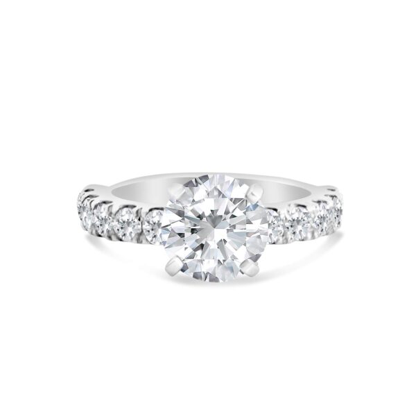 Top Halo Classic Accented Engagement Ring in 14kt White Gold (shown with 3 carat Diamond in the center)