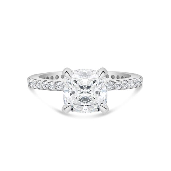 Classic Accented Engagement Ring in 14kt White Gold (shown with 3 carat Diamond in the center)