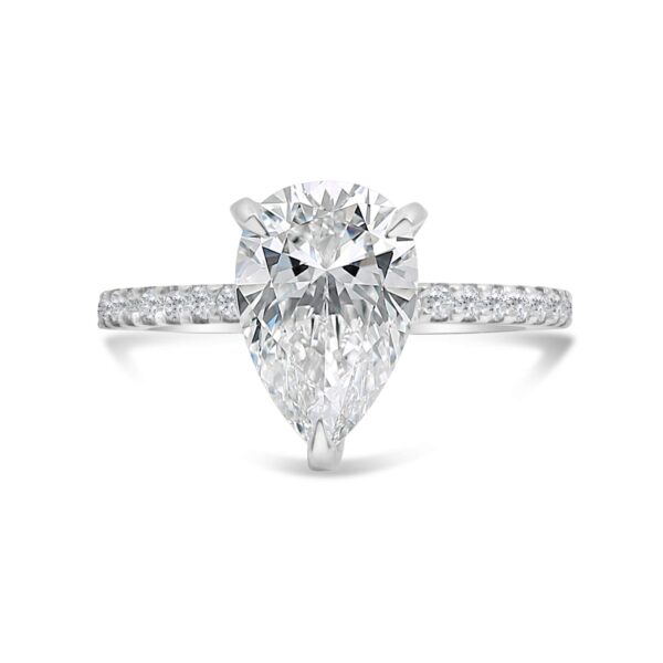 Classic Accented Engagement Ring in 14kt White Gold (shown with 3 carat Diamond in the center)