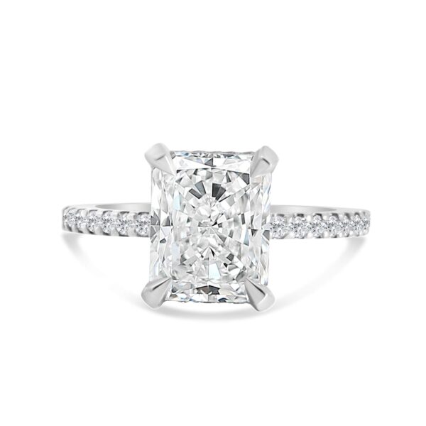 Classic Accented Engagement Ring in 14kt White Gold (shown with 3 carat Diamond in the center)