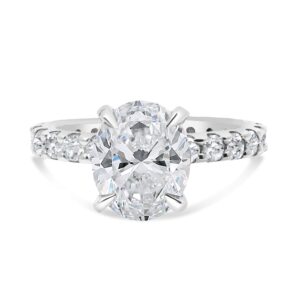Classic Accented Engagement Ring in 14kt White Gold (shown with 3 carat Diamond in the center)