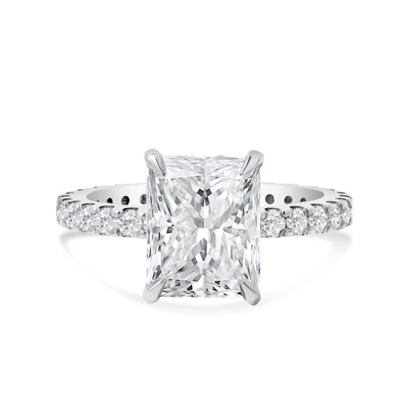 Classic Accented Engagement Ring in 14kt White Gold (shown with 3 carat Diamond in the center)