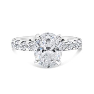 Classic Accented Engagement Ring in 14kt White Gold (shown with 3 carat Diamond in the center)